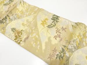 アンティーク　遠山に草花模様織り出し袋帯（材料）